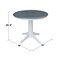 International Concepts Round 36 in Rd Top Ped Table, Dining Ht, White/Heather Gray, 36 W, 36 L, 29.9 in H, Wood K05-36RT-27B - alternate 3